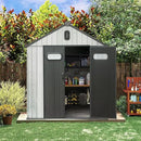 Domi 6x6 FT Outdoor Resin Storage Shed, All-Weather Double-Wall Storage Building for Backyard, Garden, Lawn Tools, Mower, Bike & Pool Equipment, Lockable Doors, Ventilated Roof, Grey by GreenHaven Gardens