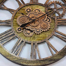 The Gears Clock 36'' Inch Real Moving Gear Wall Clock Vintage Industrial Oversized Rustic Farmhouse (Gold Antique) by CozyNest Decor