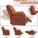 4 OKIN Motor Power Lay Flat Lift Recliner Chair for Elderly Adults Extra Large Recliners with Massage Heat, Adjustable Head-Back-Lumbar-Leg-Support, Extended Footrest, 2 Cup Holders by CozyNest Decor