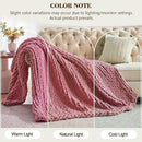 Carriediosa Chunky Knit Throw Blanket 50" X 60", 100% Hand Made Large Chenille Loop Yarn Soft Fluffy Throws for Couch Sofa Bed, Big Crochet Cozy Heavy Thick Cable Woven Blanket, Mauve by CozyNest Decor