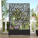 Casaphoria Metal Raised Garden Bed with Trellis and Wheels, 72"x47"x16" Planter Box for Climbing Plants, Vegetables & Vines, Features Drainage Holes and Privacy Screen, Black(Net&Helen) by GreenHaven Gardens