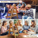 MAJURI 3 Tier Wooden Serving Tray, Set of 2 Tongs Free, Tiered Serving Trays & Platters for Party, Wedding, Picnic, Your Perfect Elevated Charcuterie Stand and for 3 Tiered Dessert Stand Lovers by CozyNest Decor