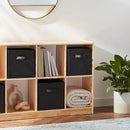Amazon Basics Collapsible Fabric Storage Cubes Organizer with Handles, Sturdy, Black, 10.5-x-10.5-x-11-inch, Pack of 6 by CozyNest Decor
