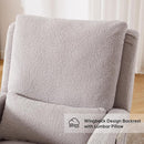Rocking Chair Nursery, Sherpa Nursing Rocking Chairs, Upholstered Nursery Glider Rocker for Mom Nursery Morden Accent Rocking Chair Pillow for Living Room,Bedroom,Teddy Light Grey by TinyTreasures Baby Boutique