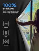 Sumobaby Blackout Curtains for Bedroom 84"x70"Portable Black Out Window Cover with Heat-Resistant Hook&Loop Tape,100% Blackout Shades No Drill Blinds for Windows DIY Cut Fit for Nursery,TV Room(Black) by TinyTreasures Baby Boutique