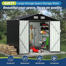 8x10 FT Metal Storage Sheds Outdoor, Metal Yard Sheds MetalGarden Shed Kit, MetalTool Shed with Lockable Door, Utility Buildings with Air Vent for Backyard Garden Patio Lawn by GreenHaven Gardens