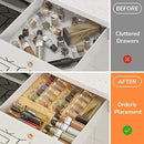AMBIRD Bamboo Spice Drawer Organizer with Non-slip Mat,4 Tier - 2 Set Jar Spice Rack Tray From 12''to 24'',Hold up 48 Jars Seasoning Organizer for Kitchen,Cabinet,Drawers,Countertop by CozyNest Decor
