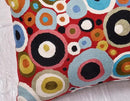Red Polka Dots Pillow Cover | Reds Contemporary Pillows | Farmhouse Chair Cushion | Modern Outdoor Pillows | Red Throw Chair Pillow | Hand Embroidered Cushions Wool Size - 18x18 by CozyNest Decor