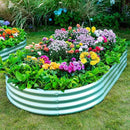 2pack 8×4×1ft Raised Garden Bed，Outdoor Galvanized Planter Boxes, Oval Large Metal Raised Garden Beds for Vegetables by GreenHaven Gardens