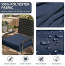 Patio Chair Cushions 24 X 24 X 5 Inch Waterproof Outdoor Seat Cushions for Patio Furniture, Outdoor Sofa Couch Pads with Ties & Handle, Set of 2, Navy Blue by GreenHaven Gardens