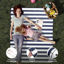 HX&OD Outdoor Picnic Blanket Extra Large, 80”x60” Waterproof Picnic Mat Foldable Camping Blanket Portable with Carry Strap for Beach Mat (Bule) by TinyTreasures Baby Boutique