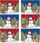 Winter Christmas Placemats Set of 6 Red Blue Snowman Plastic Table Mats Christmas Tree Birds Place Mats Washable Vinyl Seasonal Winter Table Decoration for Indoor Outdoor Party Kitchen Dining by CozyNest Decor