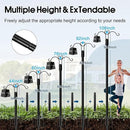 Ottsuls Bird Feeder Pole, 2 Pack 108 INCH Double Shepherds Hooks for Outdoor, with 5 Base Prongs Heavy Duty Tall Garden Planter Hooks for Hanging Flower Basket, Lantern, Hummingbird Feeder by GreenHaven Gardens
