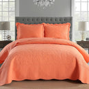 MarCielo 3-Piece 100% Cotton Oversized Bedspread Lightweight Quilt Coverlet Embroidery Farmhouse Bedding Set T0 (Salmon, Oversized King (118"x106")) by CozyNest Decor