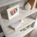 Sauder 3 Tier Book Shelf Wooden Bookcase Multipurpose Bookshelf for Home Office, Living Room, in White Plank by CozyNest Decor