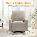 Power Swivel Glider Recliner Chair, Electric Nursery Rocker Recliner Chair, USB & Type-C Charger, Warm Camel Boucle by TinyTreasures Baby Boutique