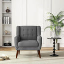 UIXE Accent Chair, Modern Upholstered Armchair in Fabric for Living Room, Comfy Club Arm Chairs Single Sofa Button Tufted Bedroom Reading Seat - Gray, Set of 4 by CozyNest Decor