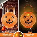 Halloween Decoration Hanging Solar Lantern Outdoor - Solar Powered Pumpkin Led Jack-O Lights, Waterproof Halloween Decor Metal Round Lantern for Yard, Patio, Pathway, Porch, Lawn, Garden, Outside by GreenHaven Gardens