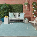 Nourison Positano Indoor/Outdoor Aqua 10' x 14' Area Rug, Easy Cleaning, Non Shedding, Bed Room, Living Room, Dining Room, Backyard, Deck, Patio (10x14) by GreenHaven Gardens