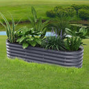 Oval Raised Garden Bed for Outdoors - 6.5X2X1.4 FT Galvanized Planter Raised Beds, Metal Planter Box for Vegetables,Flowers, Herbs, and Succulents(Deep Gery) by GreenHaven Gardens