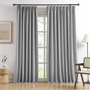 RAIN CITY 104 Inch Long Blackout Curtains 2 Panels Set,70 Inch Wide Back Tab Pleated Curtains with Hooks Track System,Energy Efficinet Linen Blend Drapes for Dining Room Hoom Office 70x104,Grey by CozyNest Decor