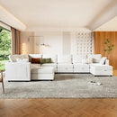 mestyl Modular Sectional Sofa Convertible Sofa Couch Set with Storage for Living Room, Modern 7 Seater Modular Sectional Couch with 2 Movable Ottoman (Beige) by CozyNest Decor