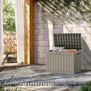 45 Gallon Lockable Resin Deck Box, Waterproof & UV-Resistant Outdoor Storage Box for Outdoor Cushion Storage, Garden Tools & Pool Accessories Storage, Gray by CozyNest Decor