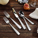 KEAWELL Premium 20/45/65 Piece Louis Hammered Silverware Set with Squared Edge, 18/10 Stainless Steel, Service for 4/8/12, Fine Flatware Set, Dishwasher Safe (20) by CozyNest Decor