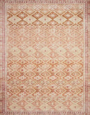 Loloi Layla Collection LAY-16 Natural/Spice 2'-6" x 7'-6" .13" Thick Runner Rug, Soft, Durable, Vintage Inspired, Distressed, Low Pile, Non-Shedding, Easy Clean, Printed, Living Room Rug by CozyNest Decor
