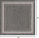 Unique Loom Outdoor Border Collection Area Rug - Soft Border (7' 10" Square, Black/ Ivory) by GreenHaven Gardens