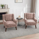 UIXE Accent Chair, Velvet Upholstered Armchair for Living Room, Modern Club Arm Chairs Comfy Single Sofa Button Tufted Bedroom Reading Seat - Skin Pink, Set of 1 by CozyNest Decor