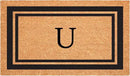 Calloway Mills 152961830U Black Border 18" x 30" Monogram Doormat, (Letter U) by CozyNest Decor