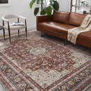 Washable Area Rug 10'x14' Boho Design Non-Shedding Easy Care Ideal for High Traffic Areas in Living Room Bedroom Office Coffee Table Kitchen Large Carpet by TinyTreasures Baby Boutique