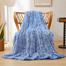 XeGe Luxury Fluffy Throw Blanket, Cobalt Blue Soft 50x60 Faux Fur Blanket Throw, Shaggy Plush Decorative Couch Blanket, Cute Furry Throw Fuzzy Blanket for Sofa Bed, Ombre Cobalt Blue by CozyNest Decor