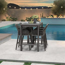 PURPLE LEAF 39.1'' Rectangle Outdoor Patio Counter Height Dining Table, Durable Aluminum Bar Height Pub Table for Counter Bar Stool, Water-Proof Tall Dining Table with Sturdy Legs, Grey by CozyNest Decor