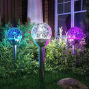 GIGALUMI Solar Outdoor, Cracked Glass Ball Solar Garden Lights, Color Changing Lights Outdoor,Garden LED for Path, Patio, Yard, 3 Pack Pathway by CozyNest Decor