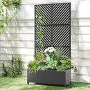 Raised Garden Bed with Trellis and Wheels,73"x35"x16" Metal Raised Garden Bed,Black Parallel Metal Planter with Climbing Trellis for Vines & Vegetables by GreenHaven Gardens