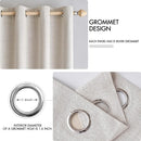 MIULEE 100% Blackout Linen Textured Curtains for Bedroom Solid Thermal Insulated Ivory Grommet Room Darkening Curtains & Drapes Luxury Decor for Living Room Nursery 62 x 84 Inch (2 Panels) by TinyTreasures Baby Boutique