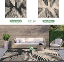 GENIMO Outdoor Rug 10' x 14' Waterproof for Patios Clearance, Reversible Outdoor Plastic Straw Camping Rug Carpet, Large Area Rugs Mats for RV, Camper, Deck, Balcony, Porch, Beach, Picnic, Black&Beige by CozyNest Decor