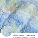 XeGe Plush Faux Fur Rainbow Throw Blanket, Tie Dye 50x60 Shaggy Furry Blanket Throw, Fluffy Microfiber Velvet Couch Blanket, Soft Colorful Fuzzy Lap Blanket for Girls Teens Women Kid Rainbow Blue by CozyNest Decor