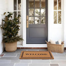 Barnyard Designs Natural Coco Coir Heavy Duty Backing Doormat - Large Cute Non-Slip Front Door Welcome Mat for Outside Entrance or Porch Entry, Brown (17x30, Welcome) by CozyNest Decor