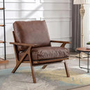 chairus Leather Accent Chair Mid Century Modern Armchair Compfy Upholstered Lounge Arm Chair for Living Room Fireplace/Bedroom/Reception/Dorms, PU Brown by CozyNest Decor