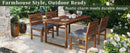 U_STYLE Farmhouse 5-Piece Outdoor Patio Dining Set with Adjustable Legs by HouseOfZazla