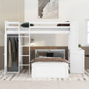 Loft Bed With A Stand Alone Bed, Shelves, Desk, And Wardrobe by HouseOfZazla