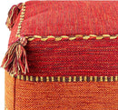 Mark&Day Pouf Ottoman, Hinterbruhl Global Burnt Orange Cube Pouf Foot Rest for Living Room, Bedroom and Boho Home Decor (18"x18"x18") by CozyNest Decor