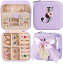 AYGXU Travel Jewelry Box for Women and Girls - Small Case With Initial A-Z - Teacher Gifts by TinyTreasures Baby Boutique