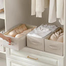Linen Folding Storage Bins, 3 Pack Large Storage Baskets, Washable, Clothing Storage Bins with Handle, Closet Organizer for Storage Sweater,Sheets (Beige, 16"x9½"x6¾") by CozyNest Decor