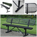 6 FT Heavy Duty Park Bench, Outdoor Metal Black Bench with Back-Commercial Steel Benches for Outside, 2-4 Person Seat-Garden Benches with Portable Frame for Outdoors by GreenHaven Gardens