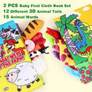 Vanmor 2 Pack Baby Cloth Books, High Contrast Sensory Crinkle Toys for 0-6 Months Infants, Soft Tummy Time Travel Essentials, for Boys, Easter Basket Stuffers by TinyTreasures Baby Boutique