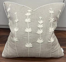 VAGMINE Hand Embroidered Daisy Accent Throw Pillow Cover - 20x20 Inches Square - 100% Linen Natural Decorative Cushion Cover for Couch, Sofa, Bed - Textured Embroidery - Boho Floral Home Décor by CozyNest Decor